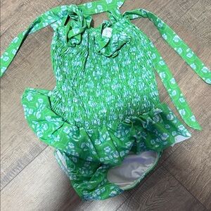 SweetHoney Vibrant Green Floral One Piece Swimsuit